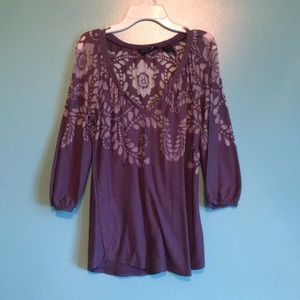 Tie front 3/4 sleeve shirt